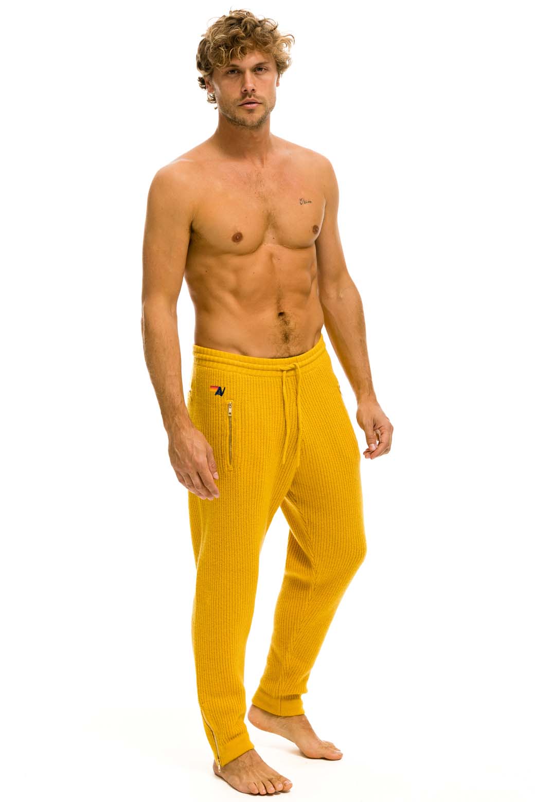 MEN'S VINTAGE CABIN CASHMERE SWEATER PANT - GOLD WOMENS Aviator Nation 