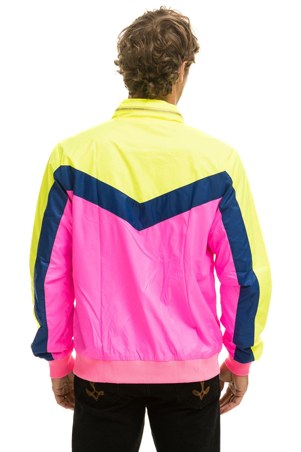 MEN&#39;S WINDBREAKER JACKET - NEON PINK Men&#39;s Windbreaker Aviator Nation 