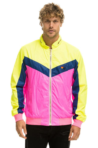 MEN'S WINDBREAKER JACKET - NEON PINK Men's Windbreaker Aviator Nation 