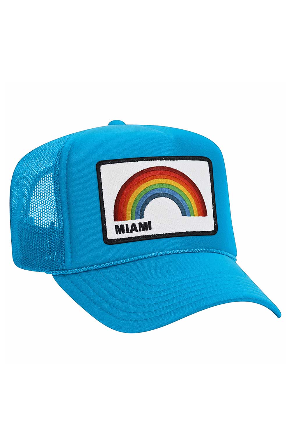 MIAMI RAINBOW TRUCKER HAT HATS Aviator Nation OS NEON PINK 