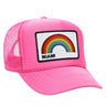 MIAMI RAINBOW TRUCKER HAT HATS Aviator Nation OS NEON PINK 