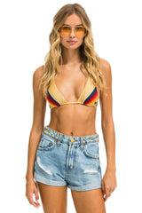 MID RISE STUDDED ROCKER BOLT WOMENS JEAN SHORT - SUPER LIGHT Denim Shorts Aviator Nation 