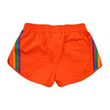 NEW WOMEN'S 5 STRIPE FLEX BOARD SHORTS - ORANGE // RAINBOW Women's Board Shorts Aviator Nation 