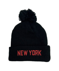 NEW YORK POM POM BEANIE - BLACK Beanie Aviator Nation 