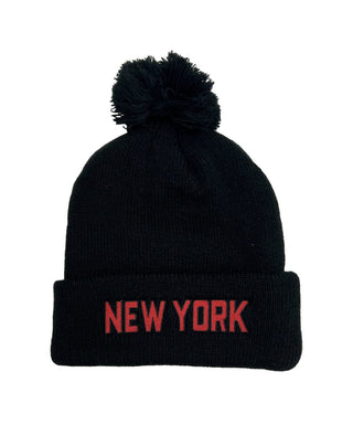 NEW YORK POM POM BEANIE - BLACK Beanie Aviator Nation 