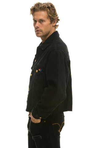 OVERSIZED CROPPED DENIM JACKET - VINTAGE BLACK Denim Jacket Aviator Nation 