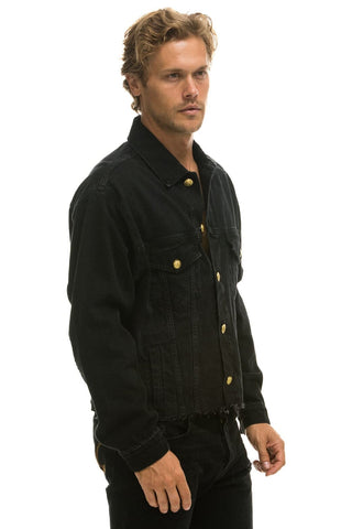 OVERSIZED CROPPED DENIM JACKET - VINTAGE BLACK Denim Jacket Aviator Nation 