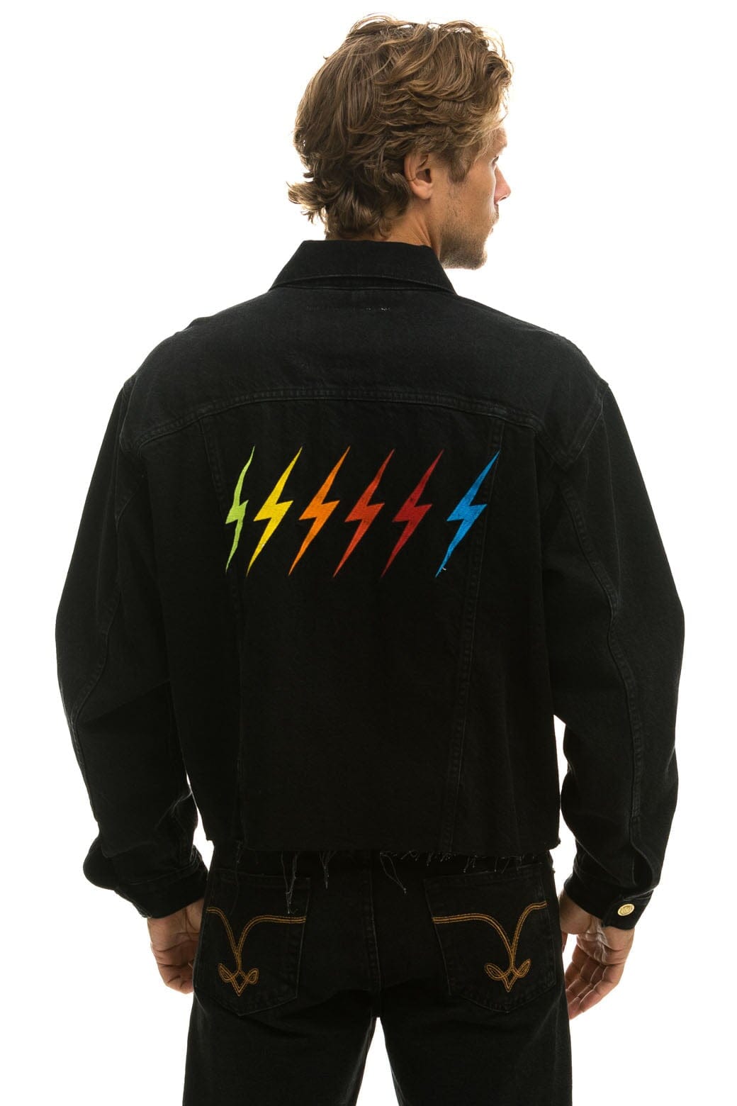 OVERSIZED CROPPED DENIM JACKET - VINTAGE BLACK Denim Jacket Aviator Nation 