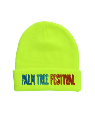 PALM TREE FESTIVAL ASPEN 2023 BEANIE - NEON YELLOW Aviator Nation 