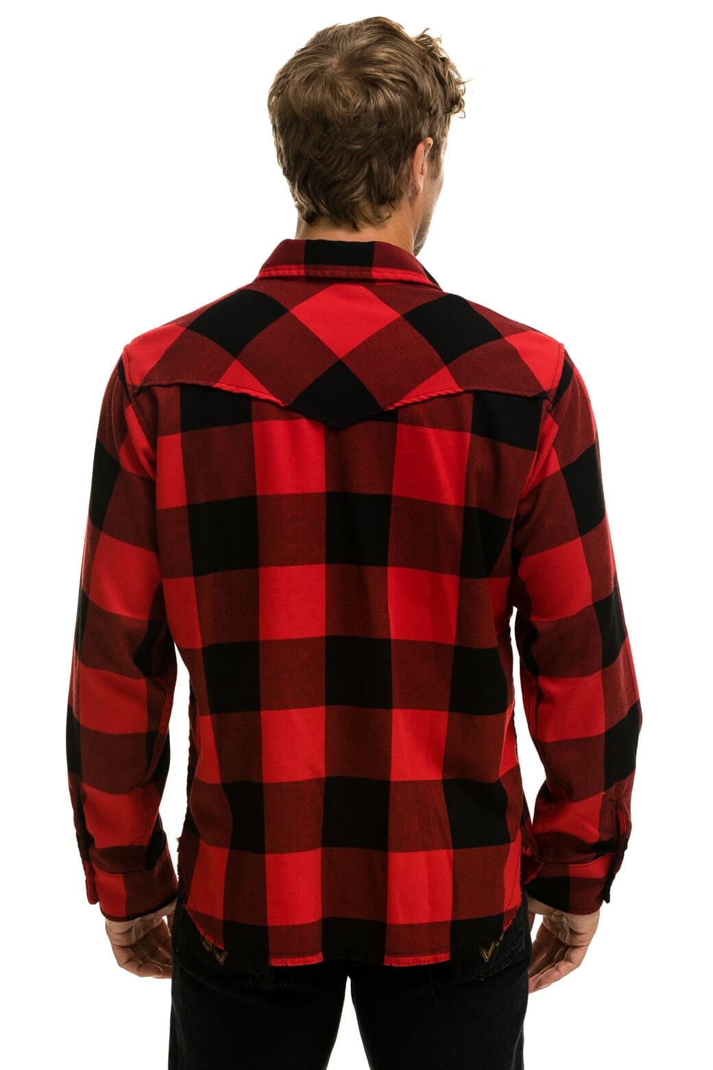 PLAID FLANNEL LIGHT WEIGHT UNISEX WESTERN SHIRT - BUFFALO PLAID Flannel Aviator Nation 
