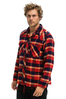 PLAID FLANNEL LIGHT WEIGHT UNISEX WESTERN SHIRT - RUGBY PLAID Flannel Aviator Nation 
