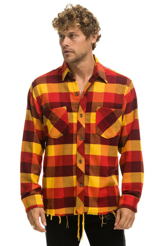PLAID FLANNEL LIGHT WEIGHT UNISEX WESTERN SHIRT - SURFY PLAID Flannel Aviator Nation 