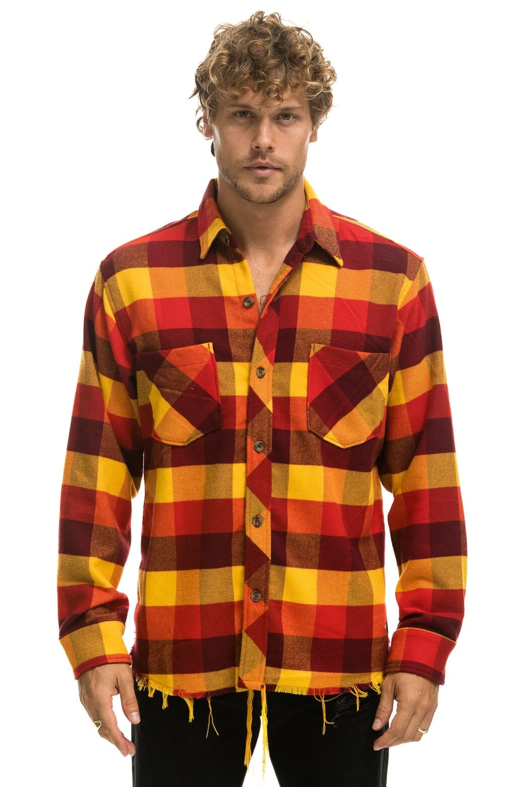 PLAID FLANNEL LIGHT WEIGHT UNISEX WESTERN SHIRT - SURFY PLAID Flannel Aviator Nation 