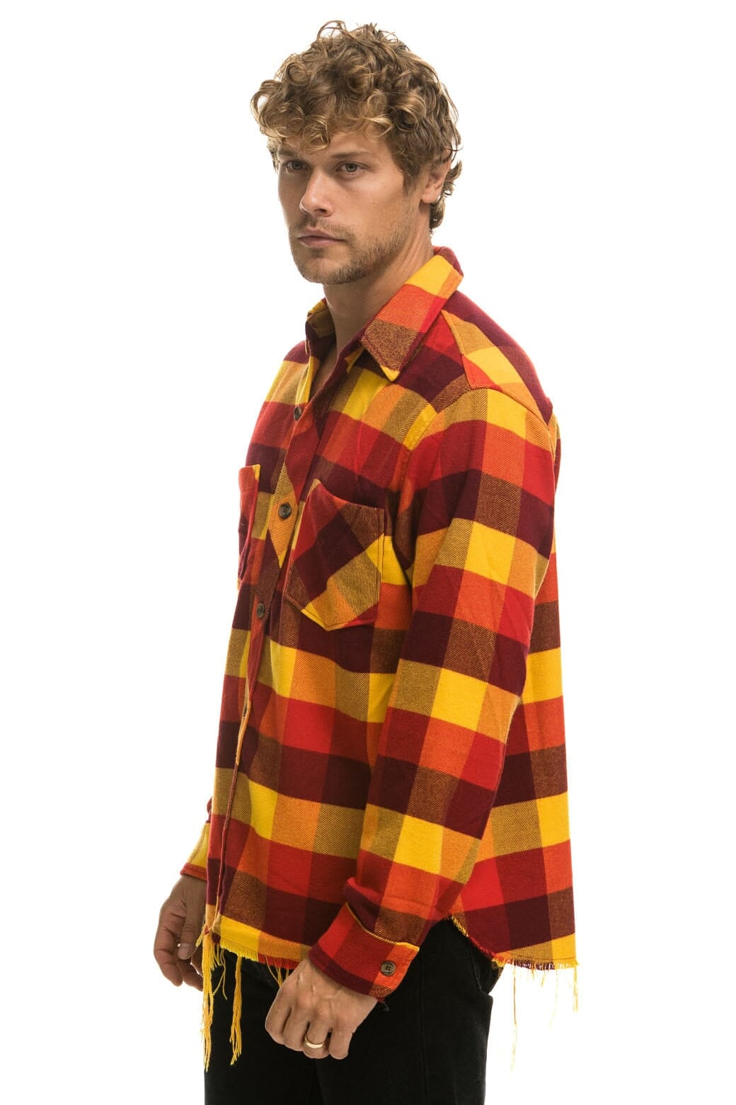 PLAID FLANNEL LIGHT WEIGHT UNISEX WESTERN SHIRT - SURFY PLAID Flannel Aviator Nation 