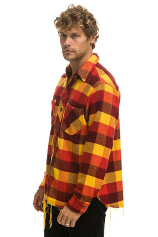 PLAID FLANNEL LIGHT WEIGHT UNISEX WESTERN SHIRT - SURFY PLAID Flannel Aviator Nation 