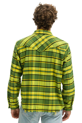 PLAID FLANNEL WESTERN SHIRT - AVOCADO PLAID Tees Aviator Nation 