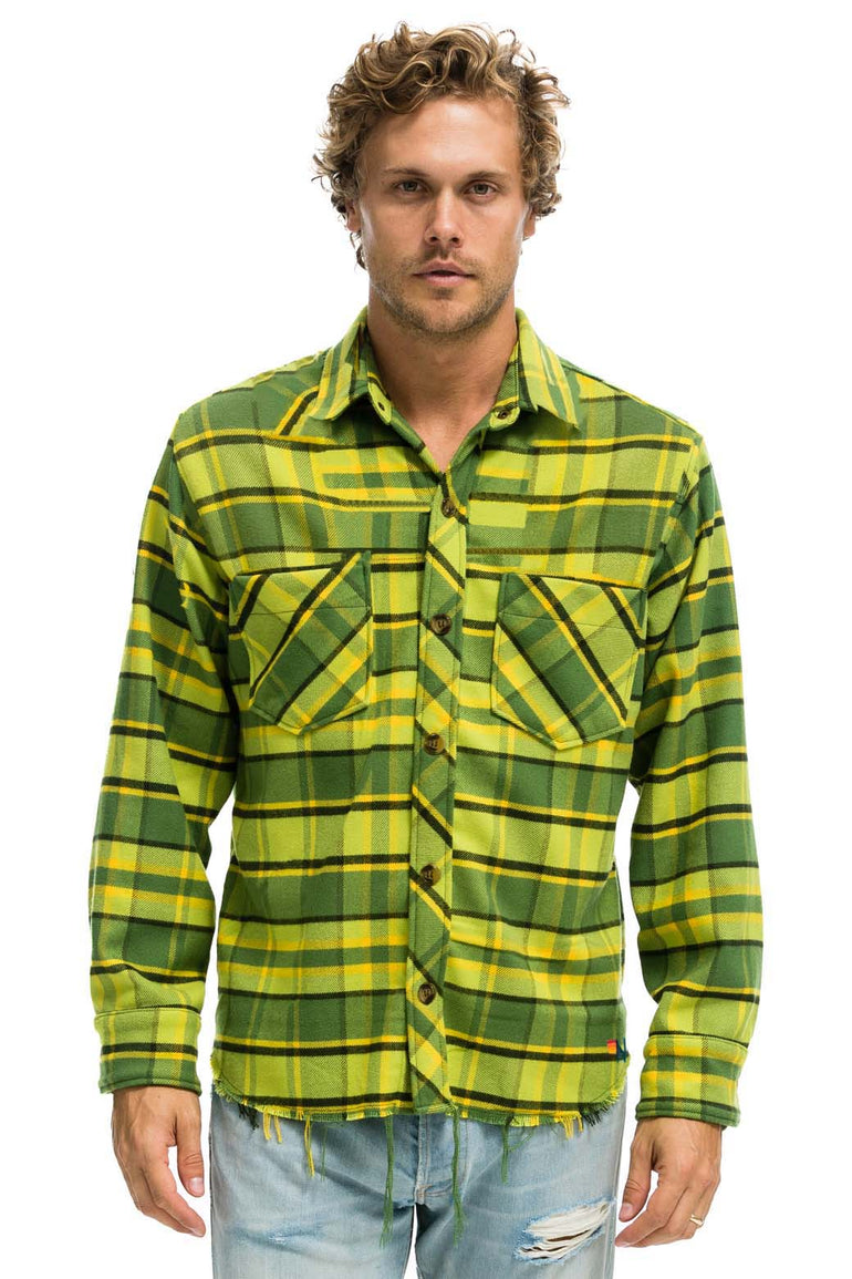 PLAID FLANNEL WESTERN SHIRT - AVOCADO PLAID Tees Aviator Nation