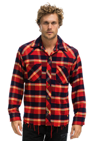 PLAID FLANNEL WESTERN SHIRT - RUGBY PLAID Tees Aviator Nation 