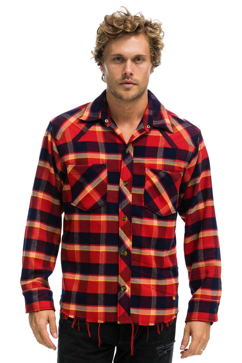 PLAID FLANNEL WESTERN SHIRT - RUGBY PLAID Tees Aviator Nation