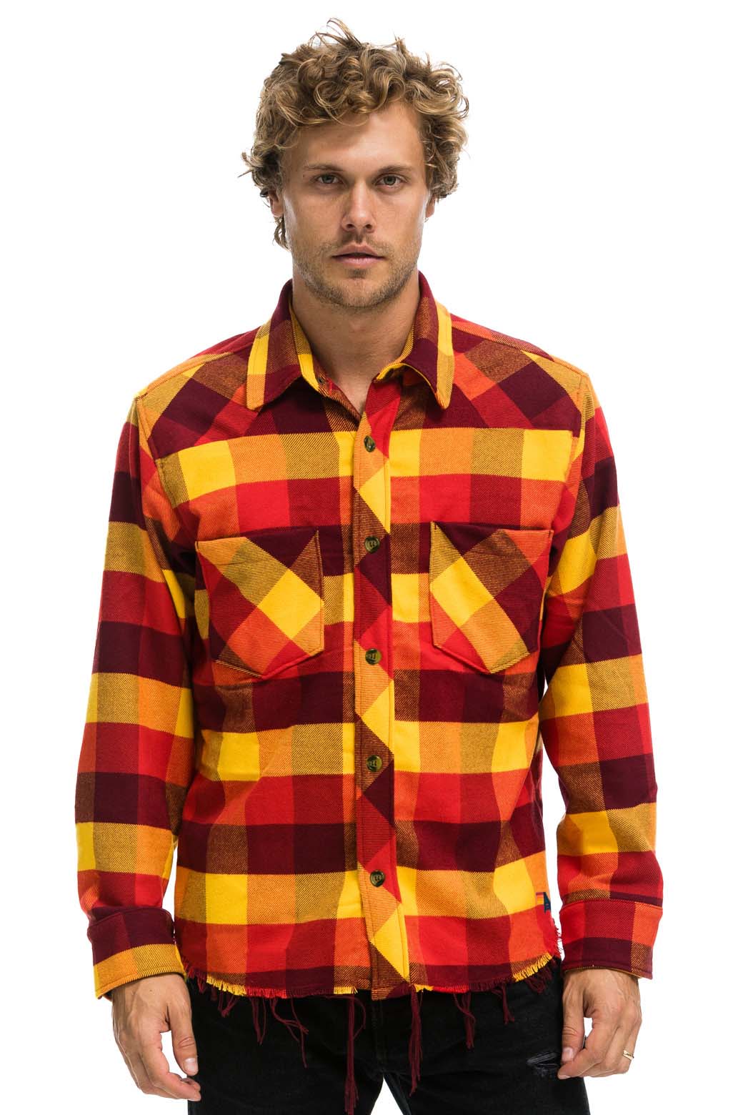 PLAID FLANNEL WESTERN SHIRT - SURFY PLAID Tees Aviator Nation 