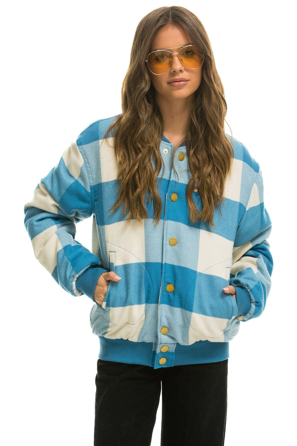 Plaid Flying Sleeve Top ＆ Arm Cover
