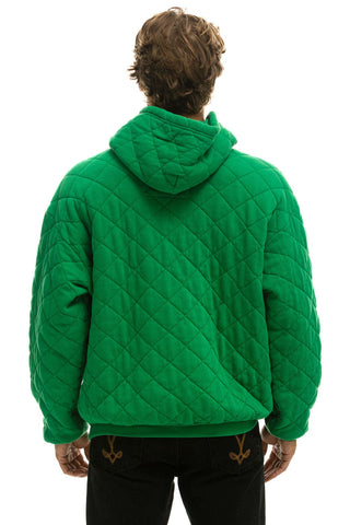 QUILTED RELAXED PULLOVER HOODIE - KELLY GREEN Hoodie Aviator Nation 