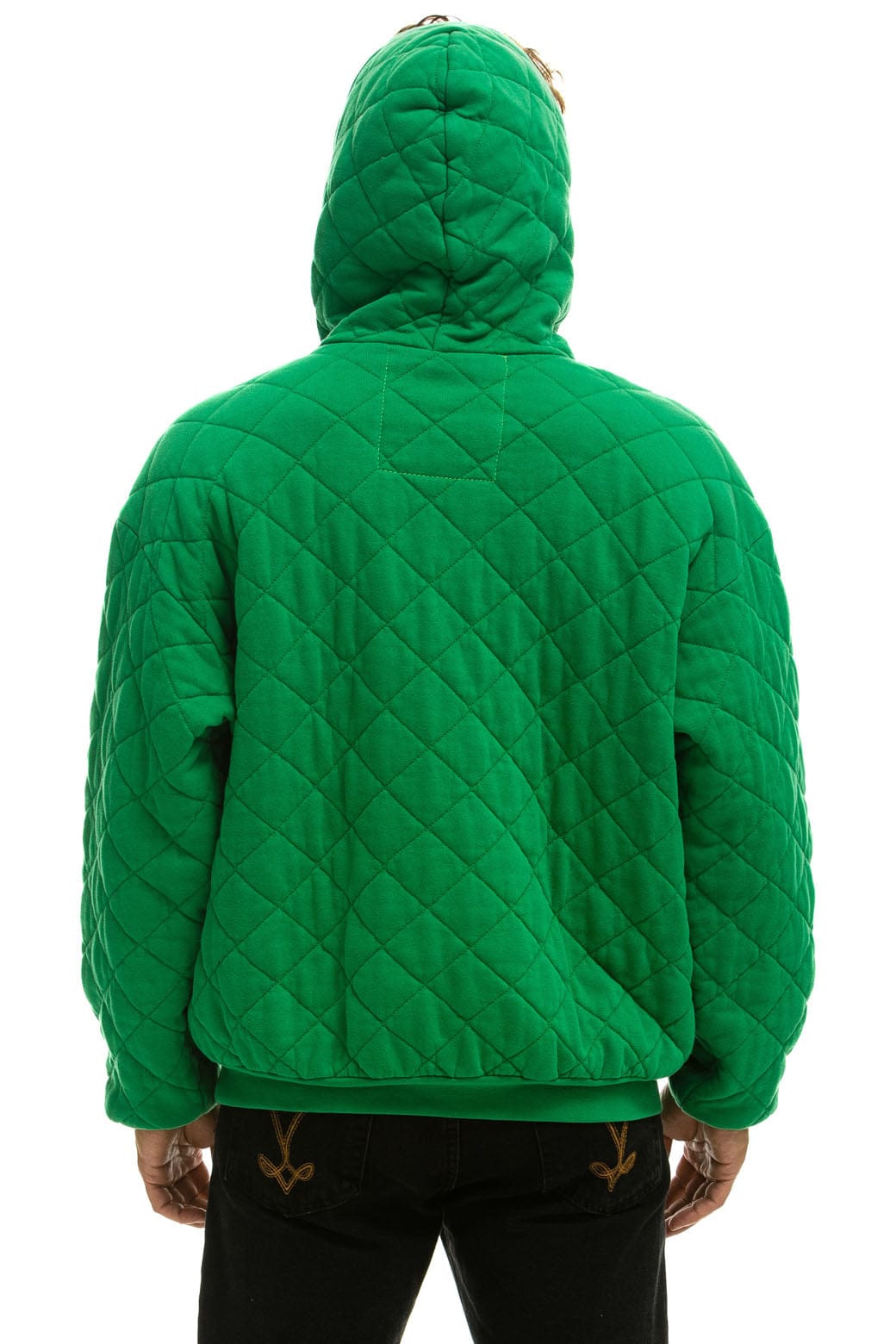 QUILTED RELAXED PULLOVER HOODIE - KELLY GREEN Hoodie Aviator Nation 