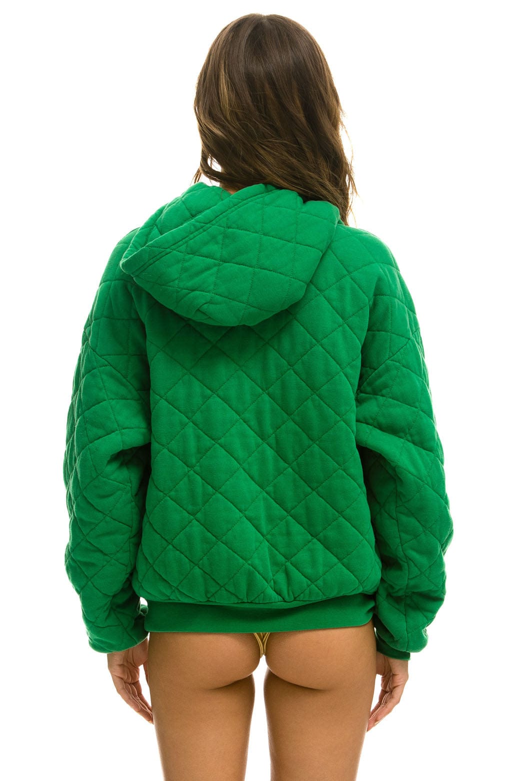 QUILTED RELAXED PULLOVER HOODIE - KELLY GREEN Hoodie Aviator Nation 