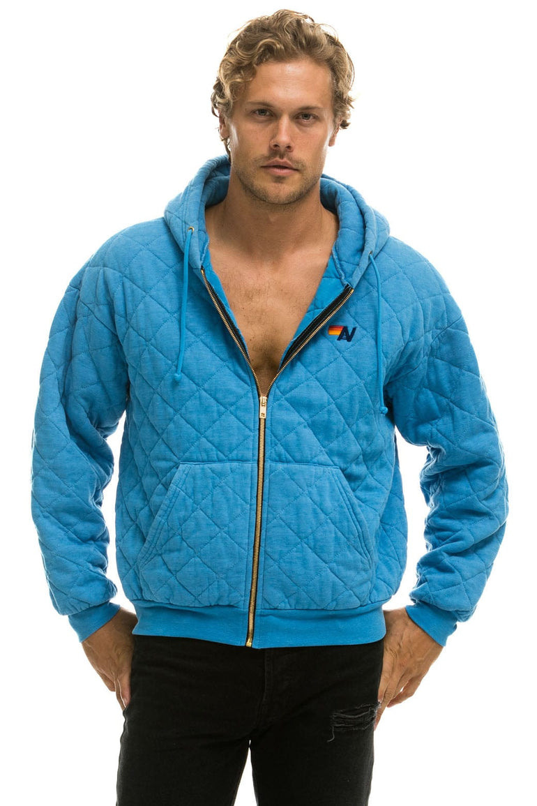 QUILTED ZIP HOODIE RELAXED - OCEAN Hoodie Aviator Nation