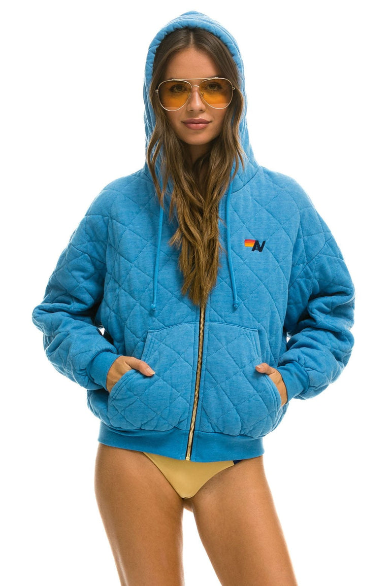 QUILTED ZIP HOODIE RELAXED - OCEAN Hoodie Aviator Nation 