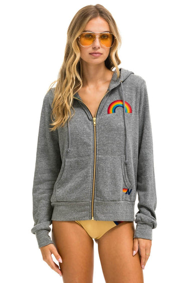 RAINBOW EMBROIDERY HOODIE - HEATHER GREY Hoodie Aviator Nation 