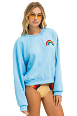 RAINBOW EMBROIDERY RELAXED CREW SWEATSHIRT - SKY Sweatshirt Aviator Nation 