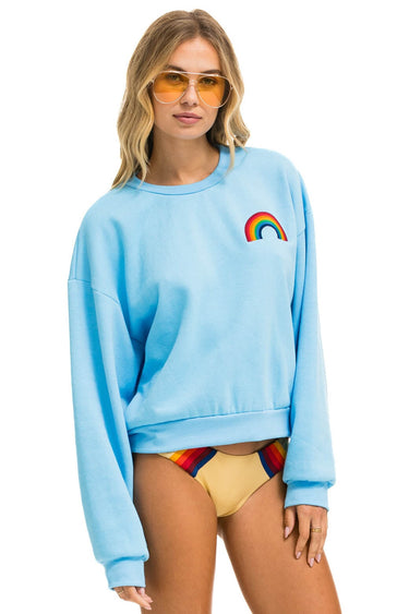 RAINBOW EMBROIDERY RELAXED CREW SWEATSHIRT - SKY Sweatshirt Aviator Nation 