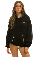 RAINBOW EMBROIDERY RELAXED PULLOVER HOODIE - BLACK Hoodie Aviator Nation 