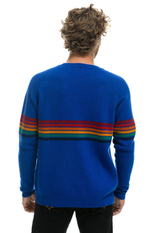 RAINBOW STRIPE 6 UNISEX CASHMERE SWEATER - LAPIS Sweatshirt Aviator Nation 