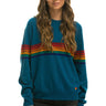 RAINBOW STRIPE 6 UNISEX LIGHT CASHMERE SWEATER - PEACOCK Sweatshirt Aviator Nation 