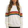 RAINBOW STRIPE 6 UNISEX LIGHT CASHMERE SWEATER - SNOW Sweatshirt Aviator Nation 