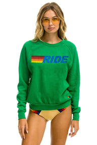 RIDE LOGO CREW SWEATSHIRT - KELLY GREEN Sweatshirt Aviator Nation 