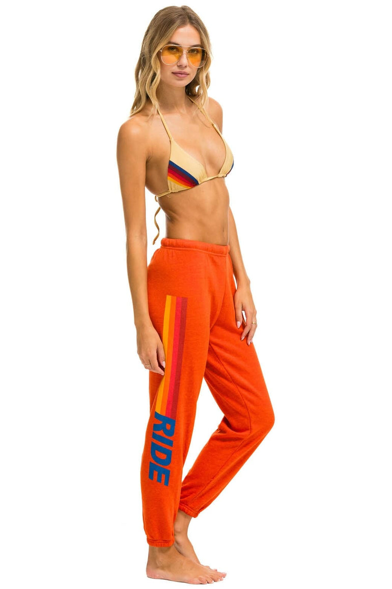 RIDE LOGO SWEATPANTS - ORANGE Women's Sweatpants Aviator Nation 