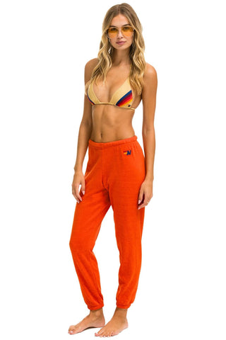 RIDE LOGO SWEATPANTS - ORANGE Women's Sweatpants Aviator Nation 