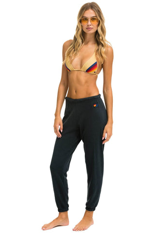 RIDE LOGO WHITE SWEATPANTS - CHARCOAL Women's Sweatpants Aviator Nation 
