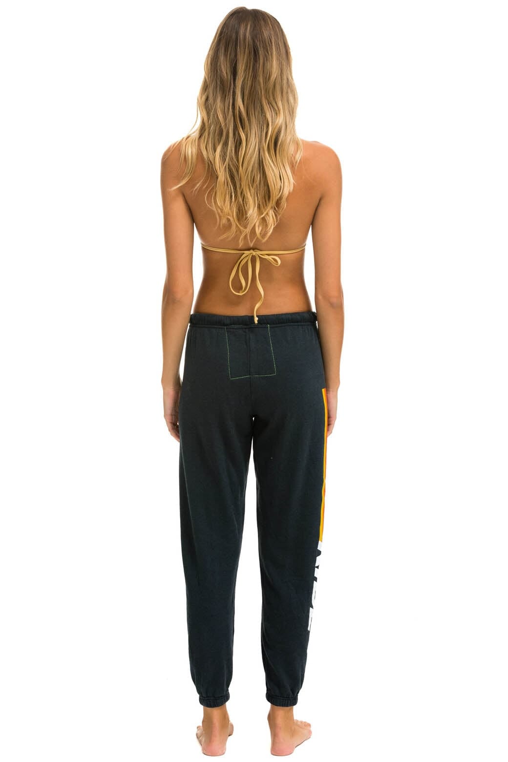 RIDE LOGO WHITE SWEATPANTS - CHARCOAL Women's Sweatpants Aviator Nation 
