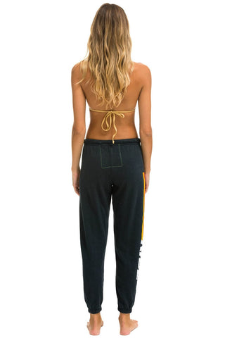 RIDE LOGO WHITE SWEATPANTS - CHARCOAL Women's Sweatpants Aviator Nation 