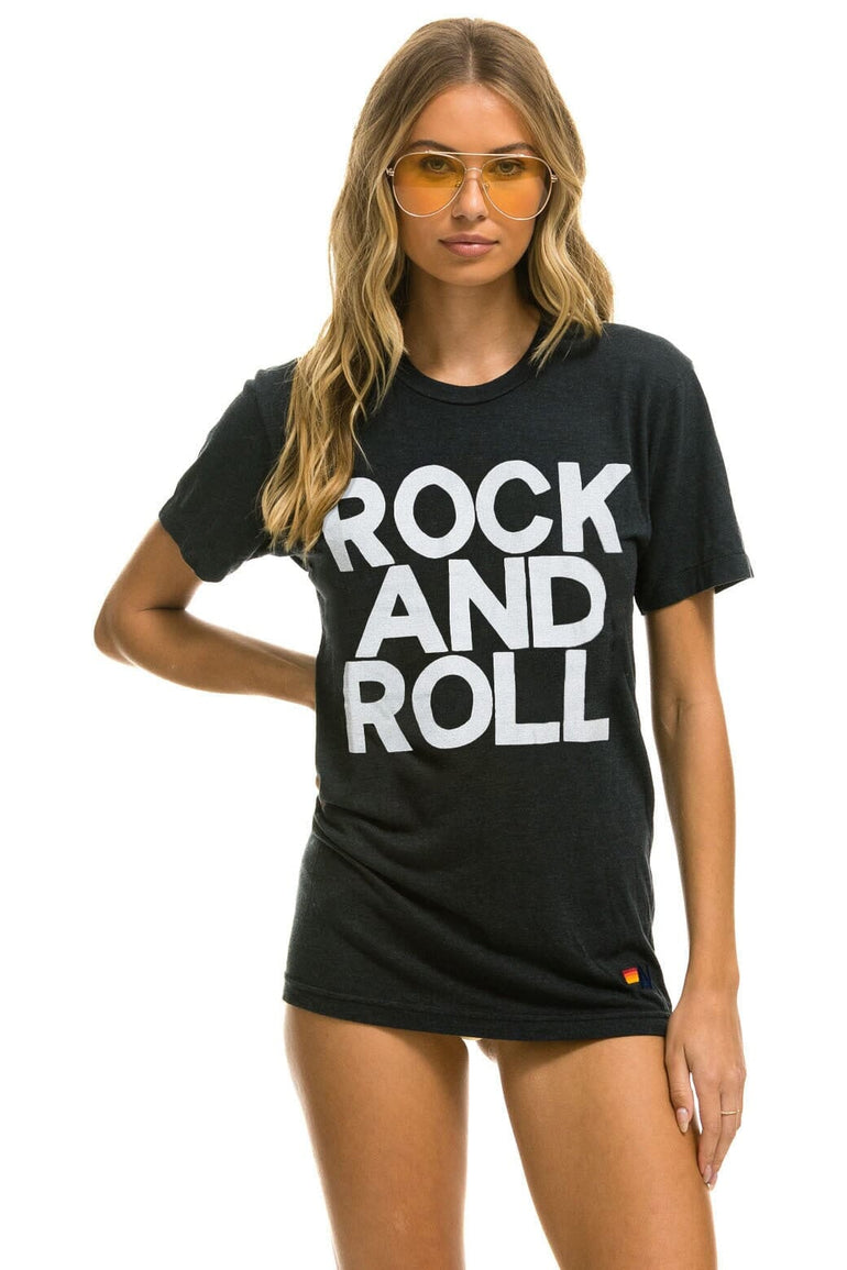 ROCK AND ROLL TEE - CHARCOAL Tees Aviator Nation