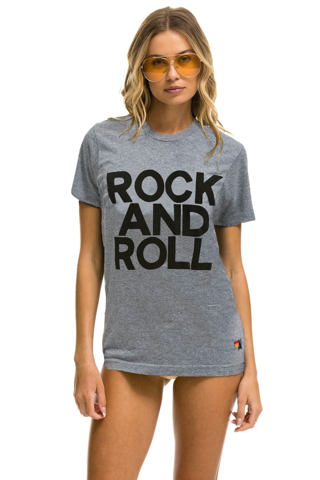 ROCK AND ROLL TEE - HEATHER GREY Tees Aviator Nation 