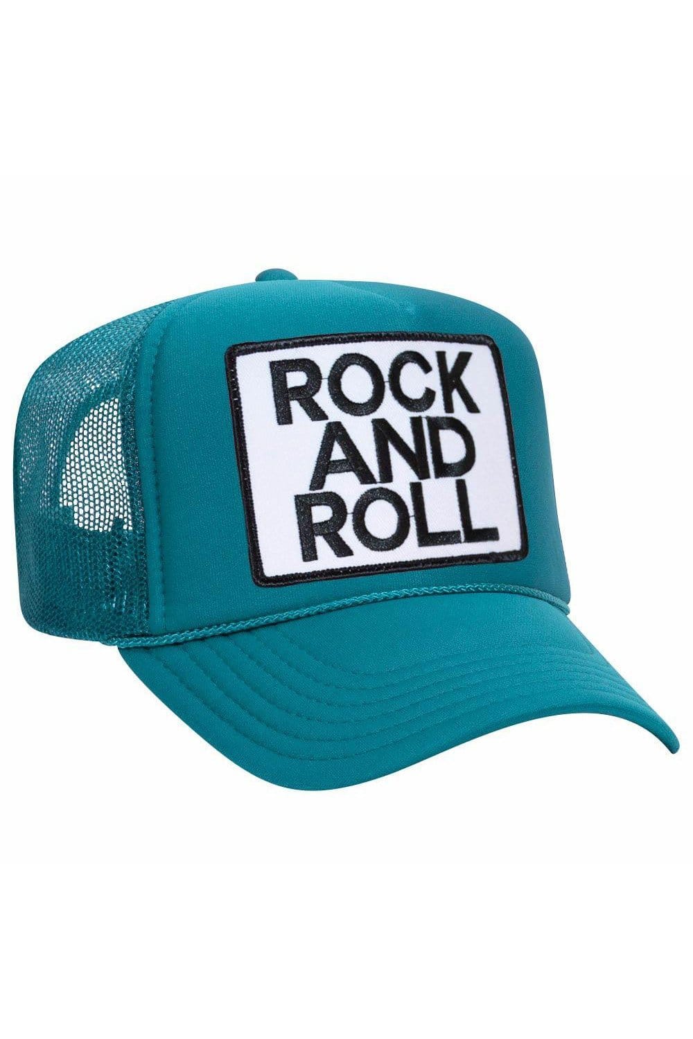 ROCK & ROLL VINTAGE TRUCKER HAT HATS Aviator Nation OS JADE 