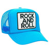 ROCK & ROLL VINTAGE TRUCKER HAT HATS Aviator Nation OS NEON BLUE 
