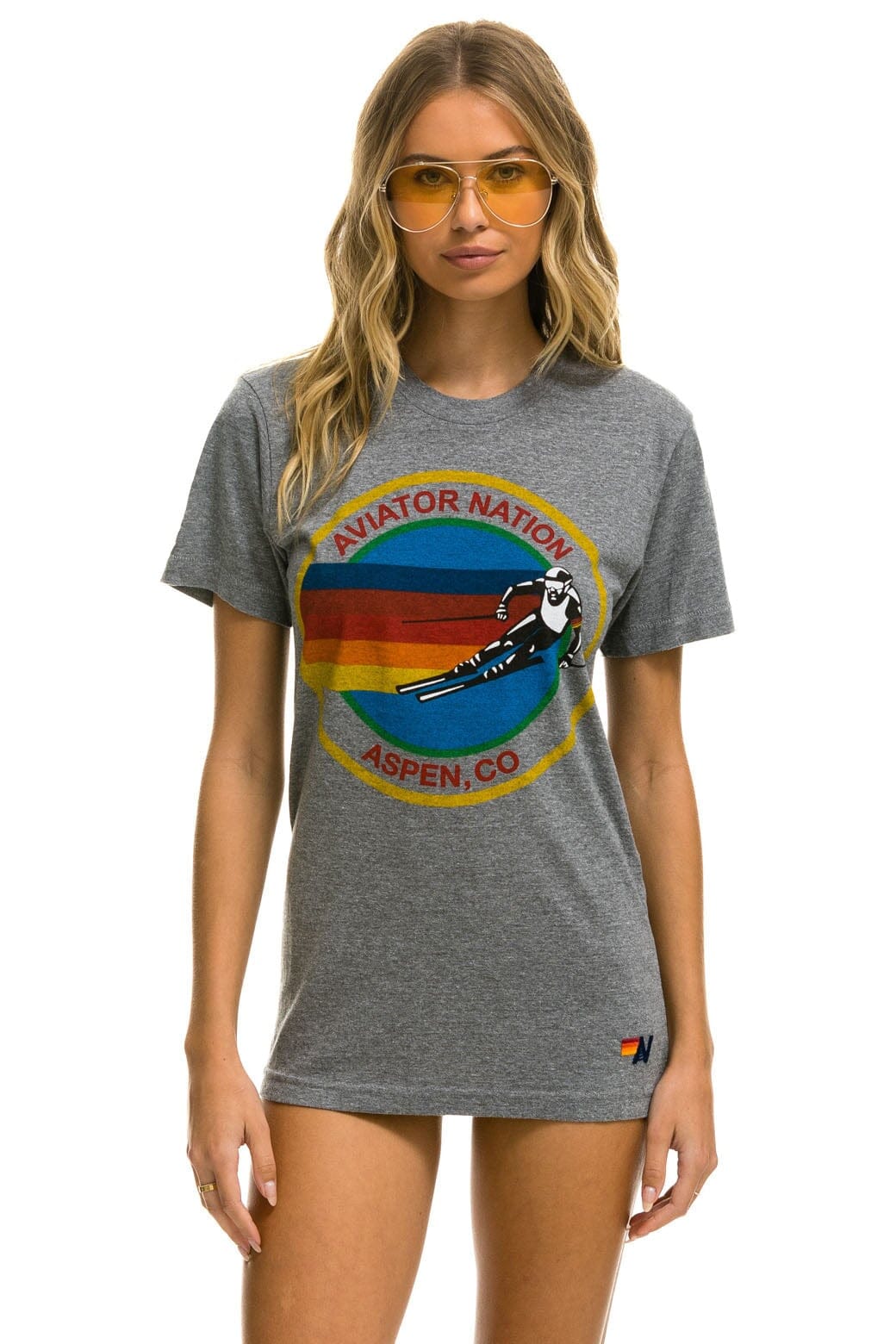 SIGNATURE ASPEN TEE - HEATHER GREY Tees Aviator Nation 