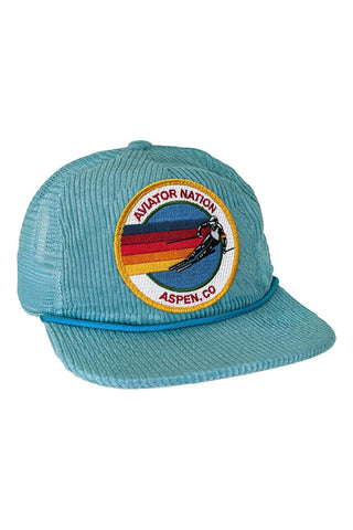 SIGNATURE ASPEN - VINTAGE CORDUROY MESH TRUCKER HATS Aviator Nation LIGHT BLUE 