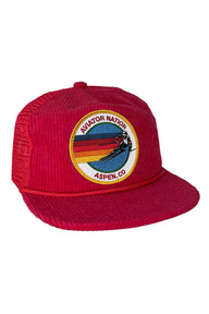 SIGNATURE ASPEN - VINTAGE CORDUROY MESH TRUCKER HATS Aviator Nation RED 